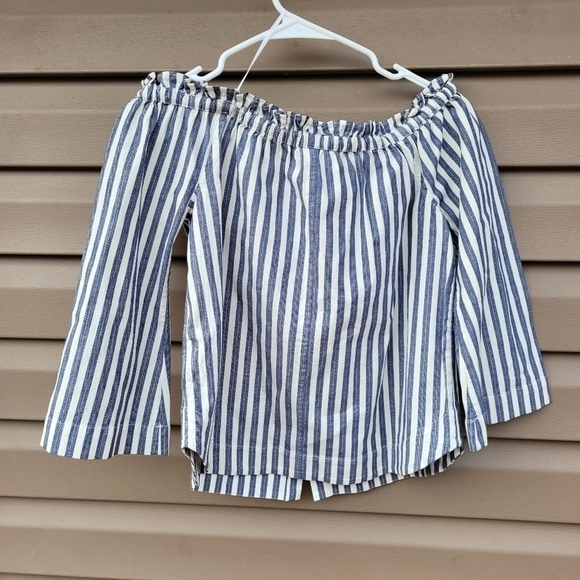 Madewell Shimmer Stripe Off-the-Shoulder Top - Picture 4 of 8